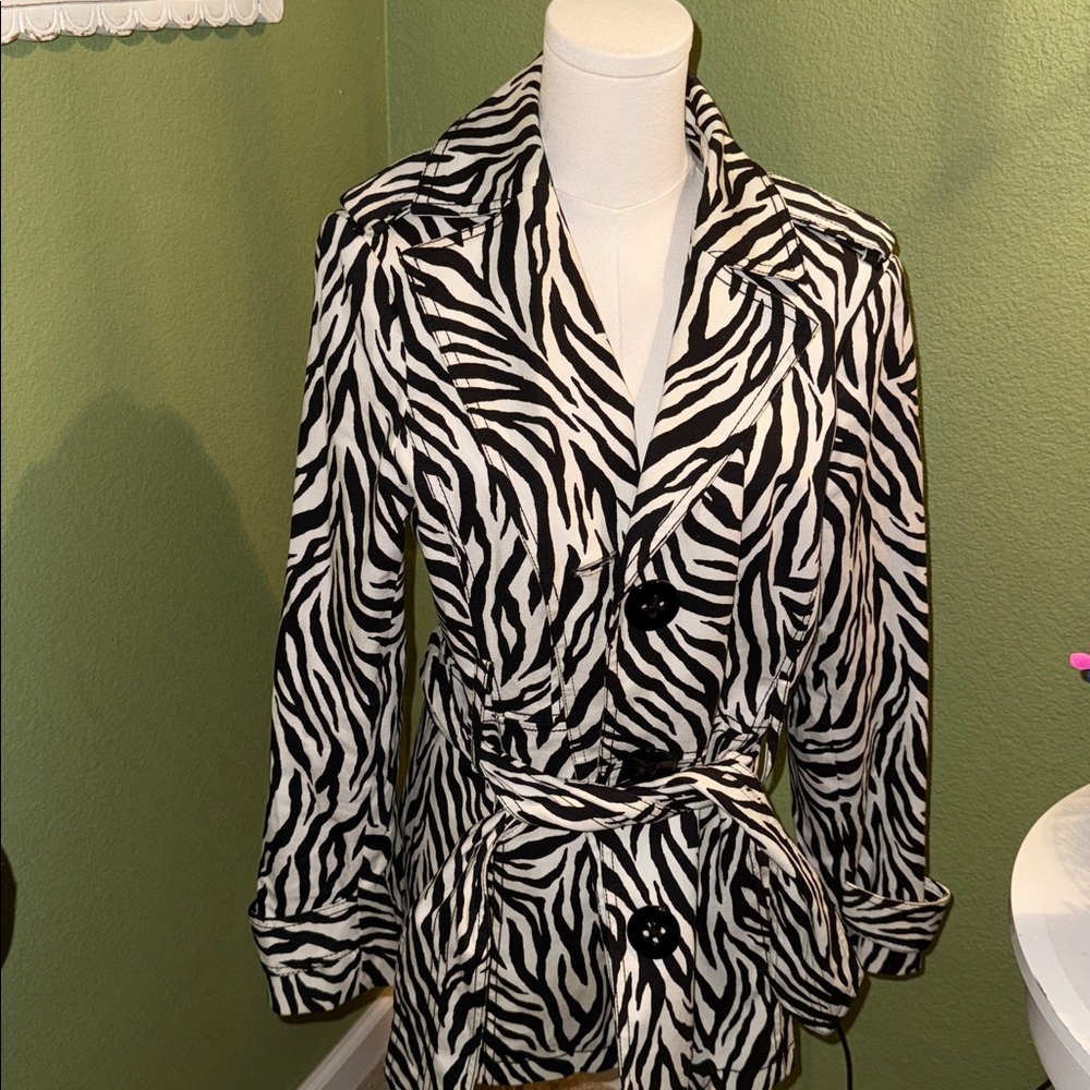 THINK TANK Retro Striped Trench Coat Jacket